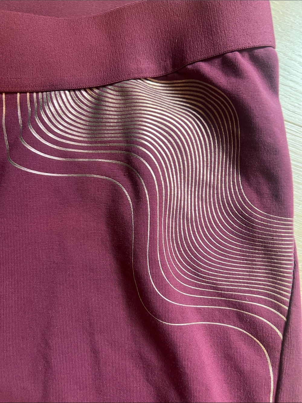 adidas Burgundy High-Waist Performance Leggings XL - Picture 3 of 8